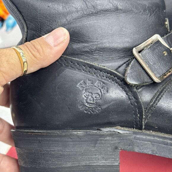(M5) NANA Vintage BLACK ENGINEER BOOTS Goodyear Welted- Sz 6,E Made in USA main image 15